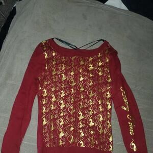 Baby Phat Women's Red and Burgundy Shirt